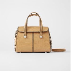 ZARA Animal Print Mini Tote Bag - Camel 🐫